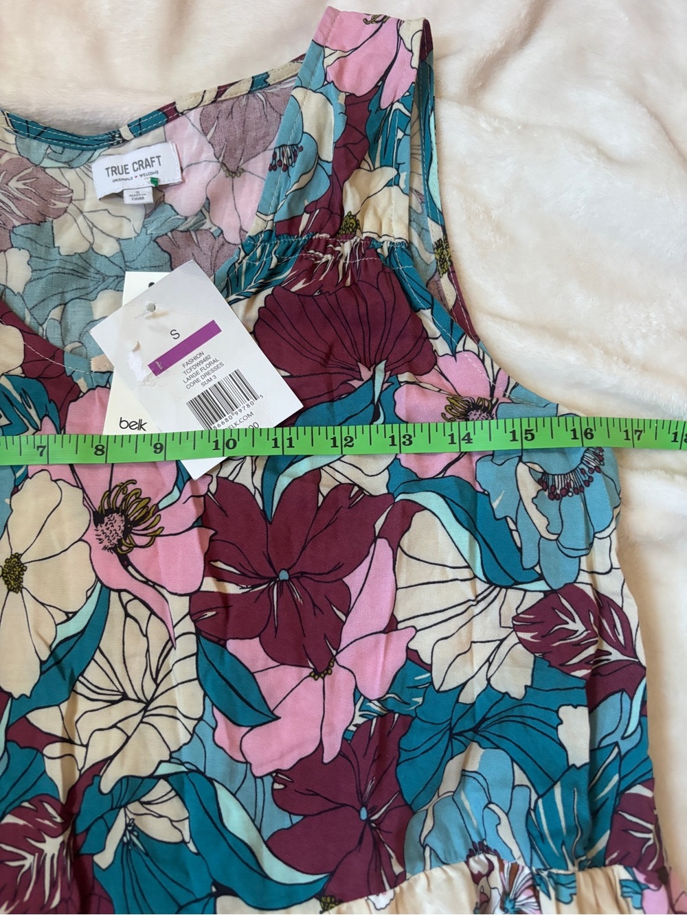 NWT True Craft Floral Tiered Midi Dress Small Boho Sleeveless Rayon Cottagecore - Picture 8 of 10